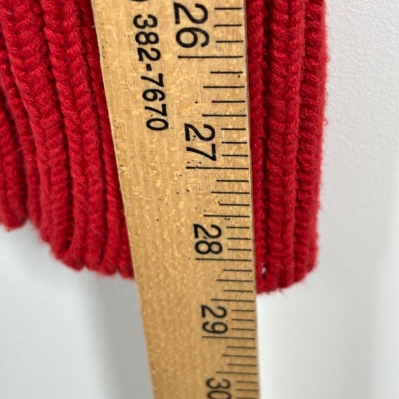 VTG 90s Eddie Bauer Red Ribbed Sweater Womens M Oversized Chunky Slouchy Retro - Picture 8 of 9